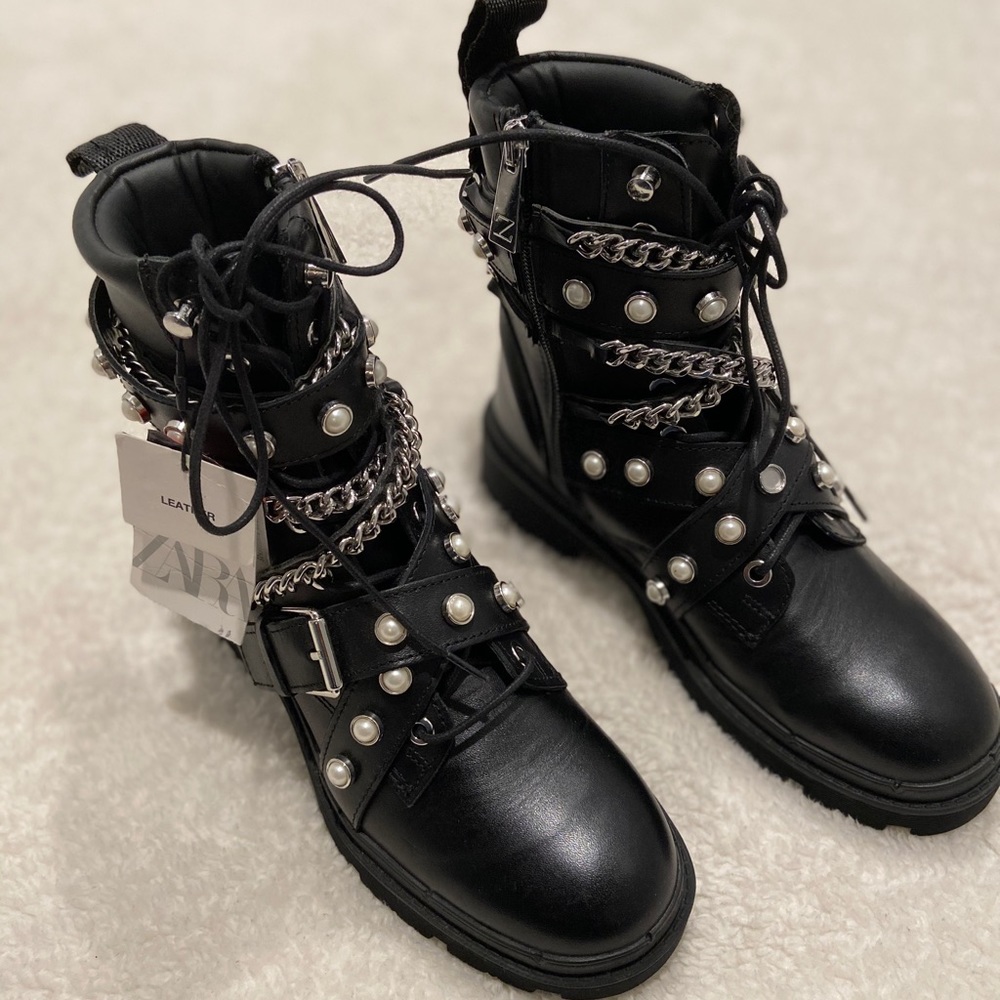 Zara leather ankle boots